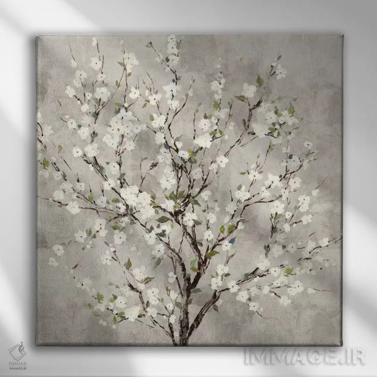تابلو درخت شکوفه اثر آسیا جنسن - نمای روبهرو روی دیوار
