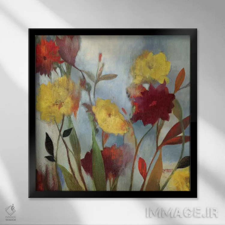 تابلو گلهای وحشی I اثر آسیا جنسن - نمای قابدار مشکی