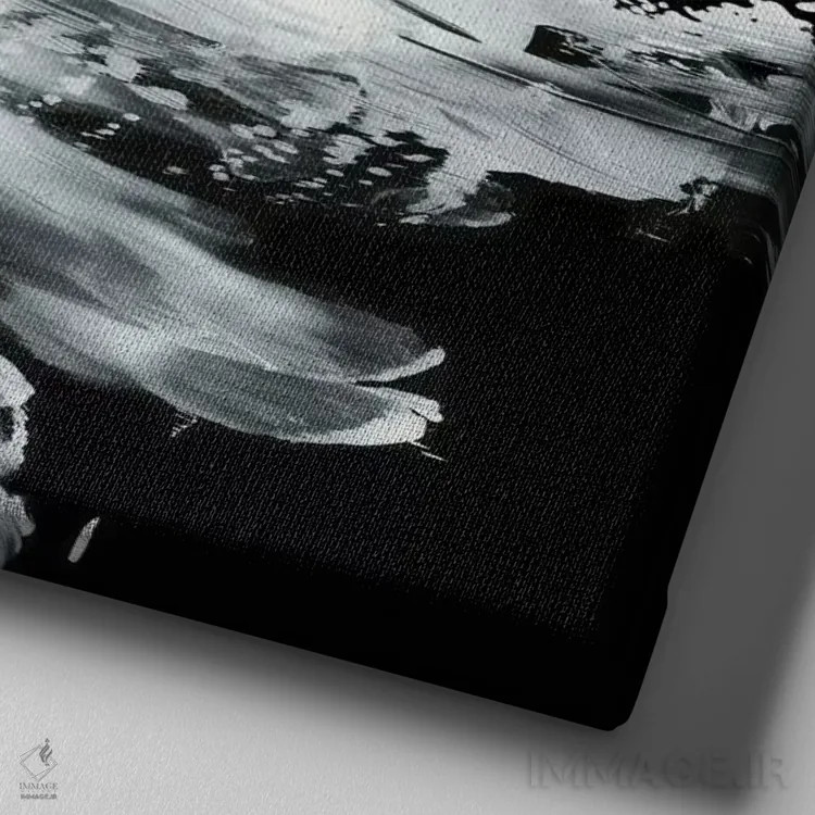 تابلو صدتومانی سیاه اثر آسیا جنسن - نمای نزدیک بافت بوم