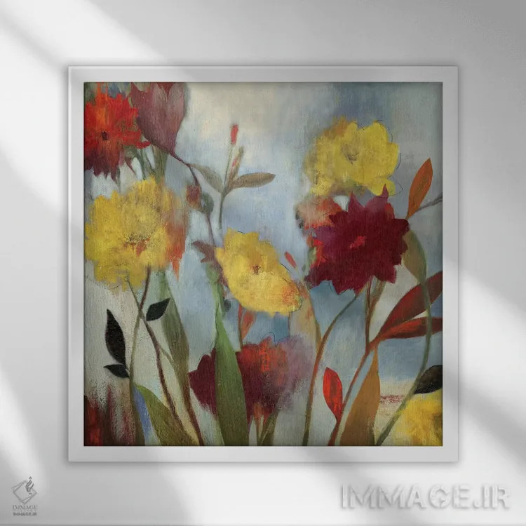 تابلو گلهای وحشی I اثر آسیا جنسن - نمای قابدار سفید