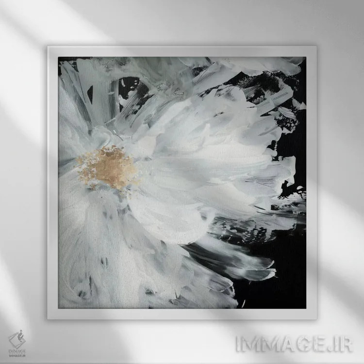 تابلو صدتومانی سیاه اثر آسیا جنسن - نمای قابدار سفید