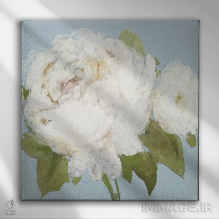 تابلو گلها در کنار دریا II اثر آسیا جنسن - نمای روبهرو روی دیوار