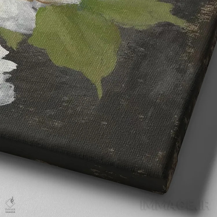 تابلو میوهٔ گل II اثر آسیا جنسن - نمای نزدیک بافت بوم