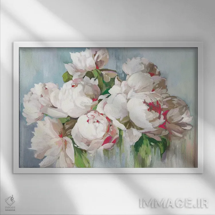 تابلو گلهای ژوئن اثر آسیا جنسن - نمای قابدار سفید