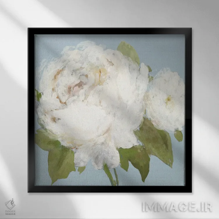 تابلو گلها در کنار دریا II اثر آسیا جنسن - نمای قابدار مشکی