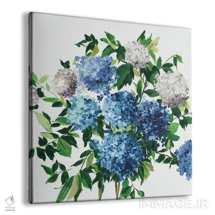 تابلو گلبرگهای آبی اثر آسیا جنسن - نمای پرسپکتیو محصول