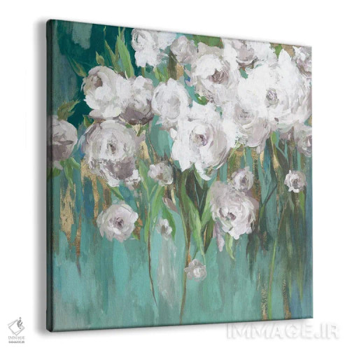 تابلو رزها روی تیِل III اثر آسیا جنسن - نمای پرسپکتیو محصول