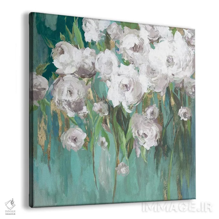 تابلو رزها روی تیِل III اثر آسیا جنسن - نمای پرسپکتیو محصول