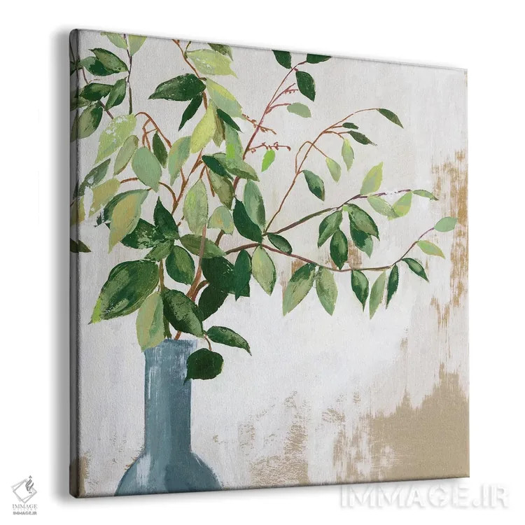 تابلو برگهای سبز پاییزی اثر آسیا جنسن - نمای پرسپکتیو محصول