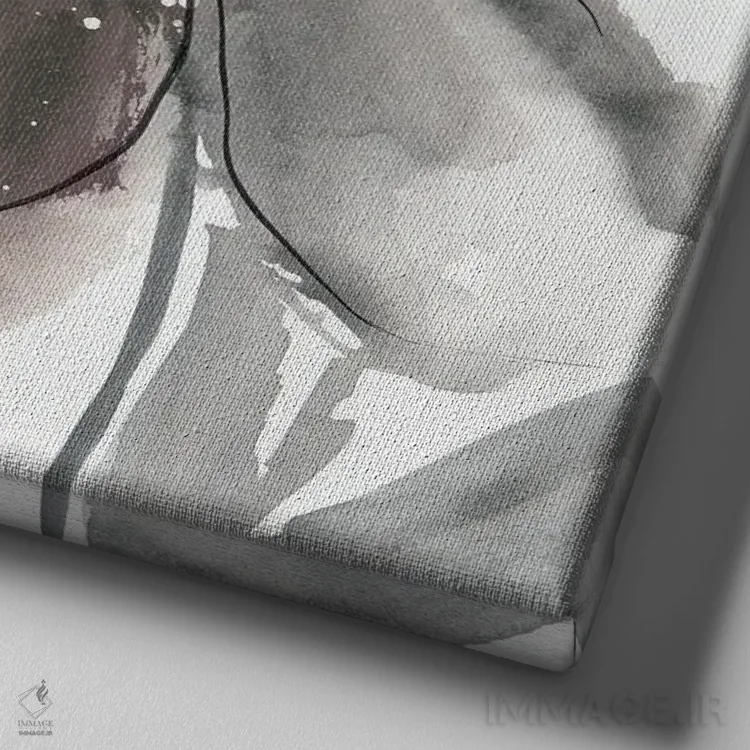 تابلو قدرت گل II اثر آسیا جنسن - نمای نزدیک بافت بوم