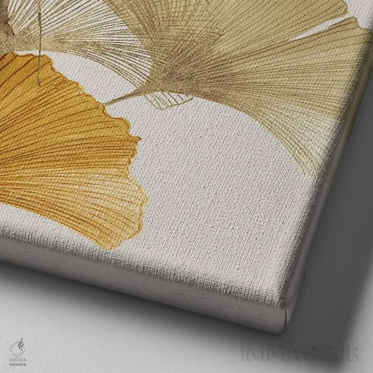 تابلو جینکو طلایی I اثر آسیا جنسن - نمای نزدیک بافت بوم