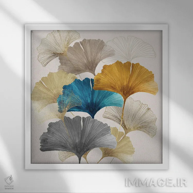 تابلو جینکو طلایی II اثر آسیا جنسن - نمای قابدار سفید