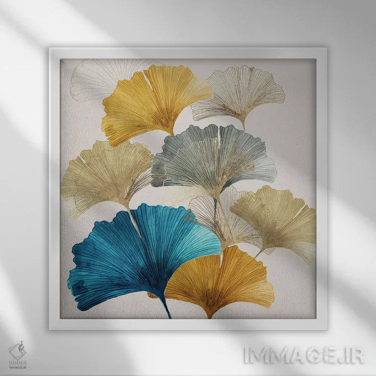 تابلو جینکو طلایی I اثر آسیا جنسن - نمای قابدار سفید