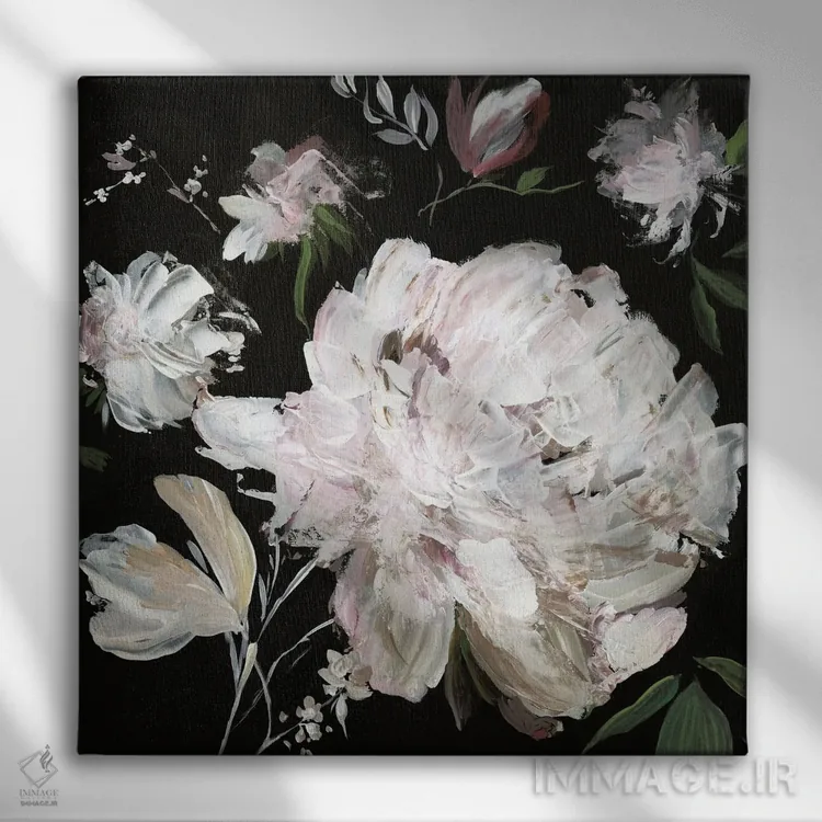 تابلو برداشت صورتی II اثر آسیا جنسن - نمای روبهرو روی دیوار