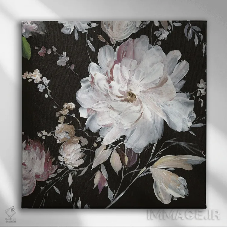 تابلو برداشت صورتی I اثر آسیا جنسن - نمای روبهرو روی دیوار