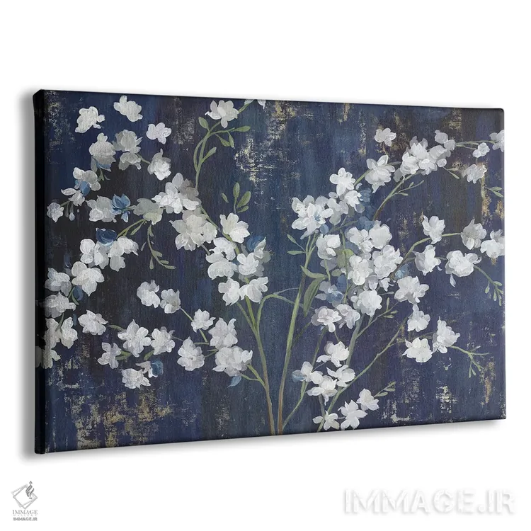 تابلو شکوفههای سرمهای اثر آسیا جنسن - نمای پرسپکتیو محصول