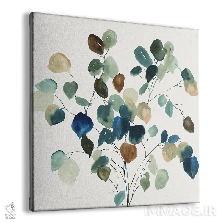 تابلو شاخه برگهای آبی اثر آسیا جنسن - نمای پرسپکتیو محصول