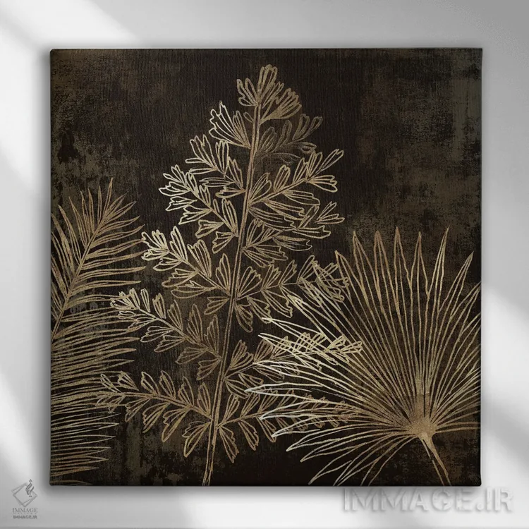 تابلو استوایی طلایی II اثر آسیا جنسن - نمای روبهرو روی دیوار