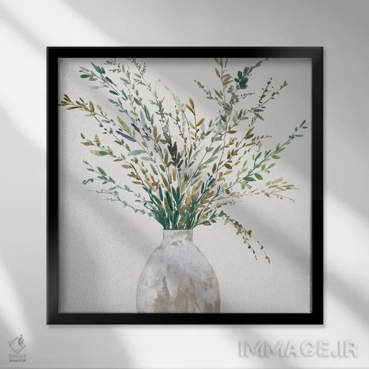تابلو گلدان چمن II اثر آسیا جنسن - نمای قابدار مشکی