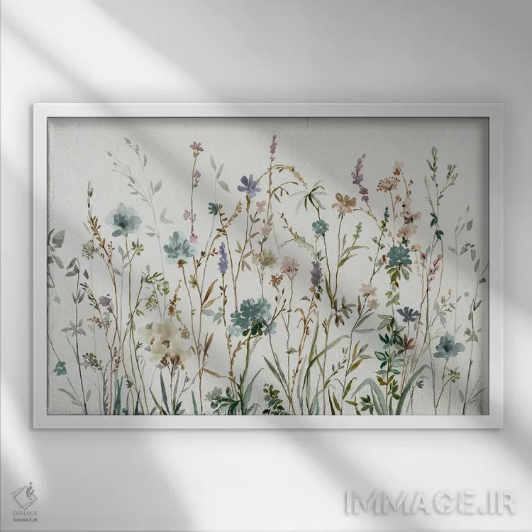 تابلو گلهای وحشی کوچک اثر آسیا جنسن - نمای قابدار سفید