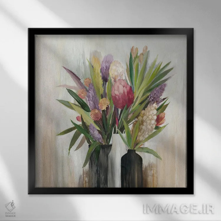 تابلو بهشت استوایی شکوفهزن اثر آسیا جنسن - نمای قابدار مشکی