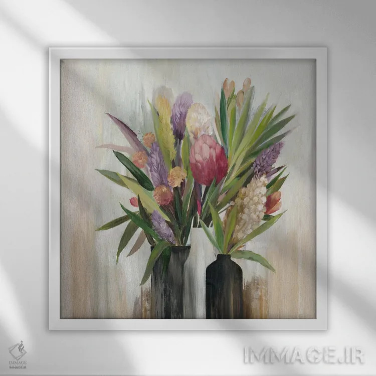 تابلو بهشت استوایی شکوفهزن اثر آسیا جنسن - نمای قابدار سفید