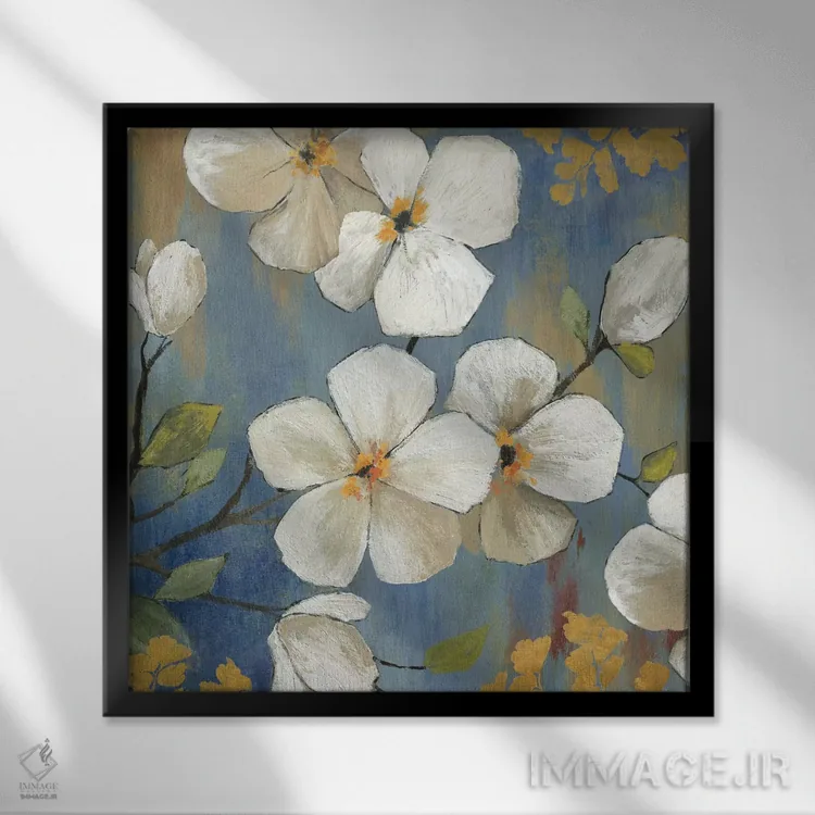 تابلو در گل II اثر آسیا جنسن - نمای قابدار مشکی