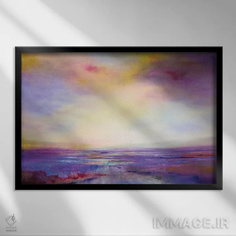 تابلو بنفش آفتاب اثر آنت شموکر - نمای قابدار مشکی