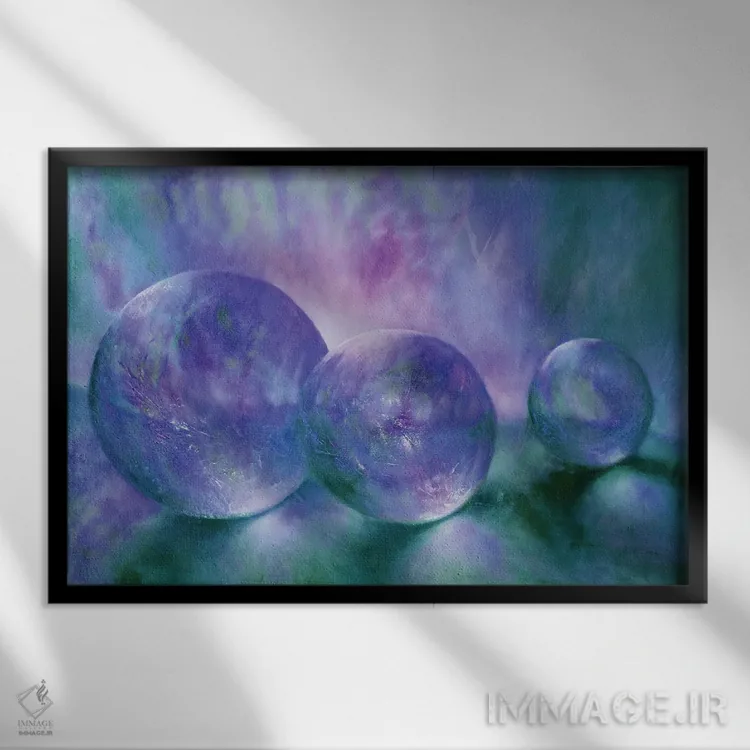 تابلو نور بنفش اثر آنت شموکر - نمای قابدار مشکی