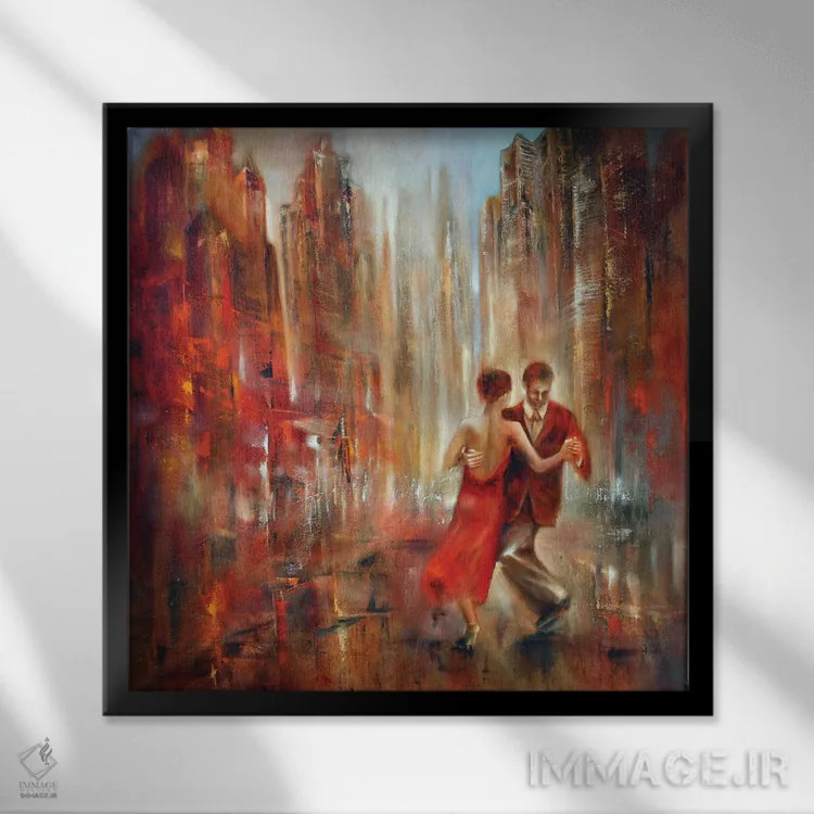 تابلو تانگو برقص اثر آنت شموکر - نمای قابدار مشکی