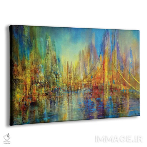 تابلو The River, The Bridge, Vivant Life,شهر، رود، پل، زندگی پویا اثر آنت شموکر - نمای پرسپکتیو محصول