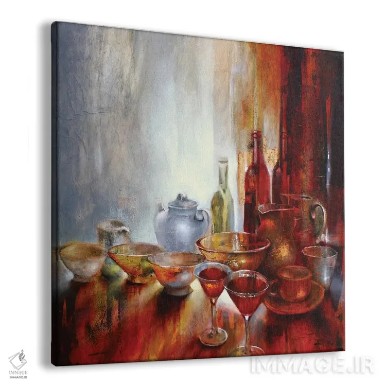 تابلو طبیعت بیجان با قوری خاکستری اثر آنت شموکر - نمای پرسپکتیو محصول