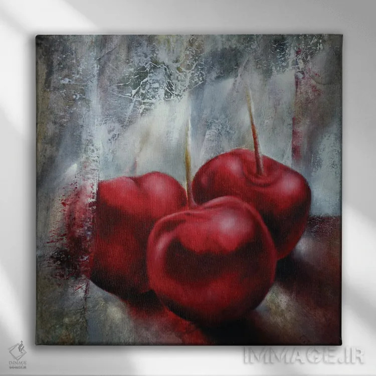 تابلو گیلاسها اثر آنت شموکر - نمای روبهرو روی دیوار