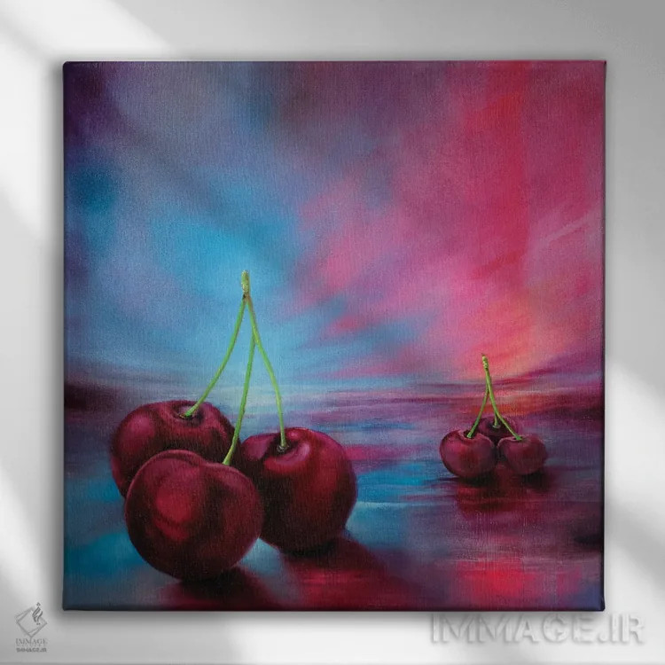 تابلو گیلاسها اثر آنت شموکر - نمای روبهرو روی دیوار