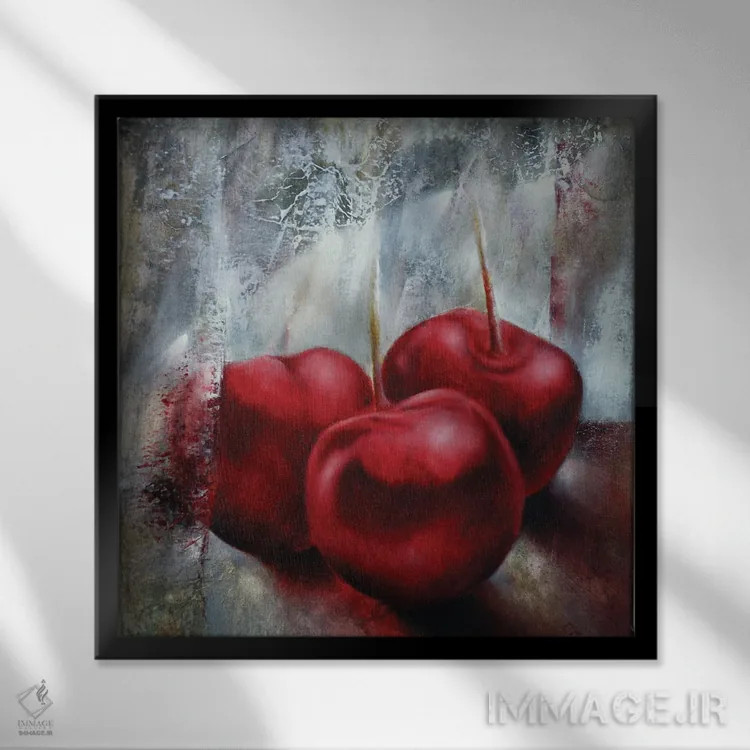 تابلو گیلاسها اثر آنت شموکر - نمای قابدار مشکی