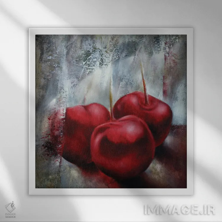 تابلو گیلاسها اثر آنت شموکر - نمای قابدار سفید