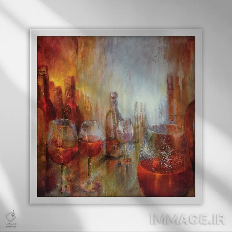 تابلو زرشکی اثر آنت شموکر - نمای قابدار سفید