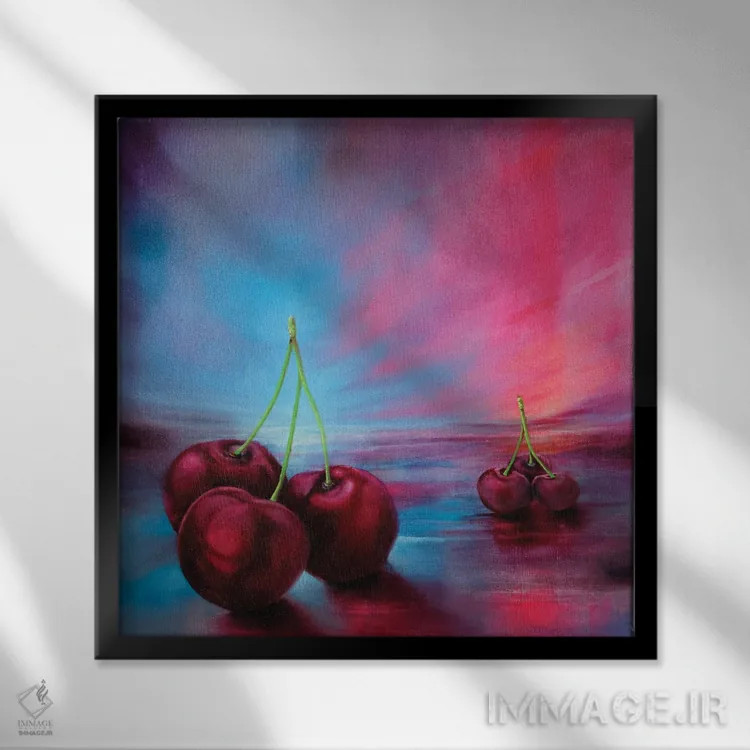 تابلو گیلاسها اثر آنت شموکر - نمای قابدار مشکی