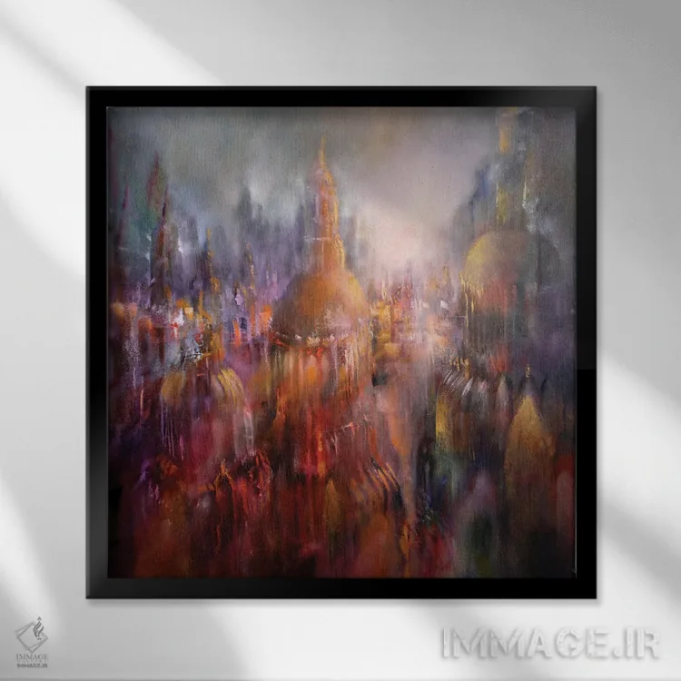 تابلو شهر کلیسایی اثر آنت شموکر - نمای قابدار مشکی