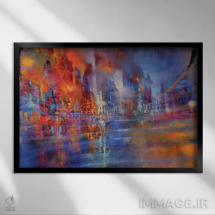 تابلو شلوغ اثر آنت شموکر - نمای قابدار مشکی