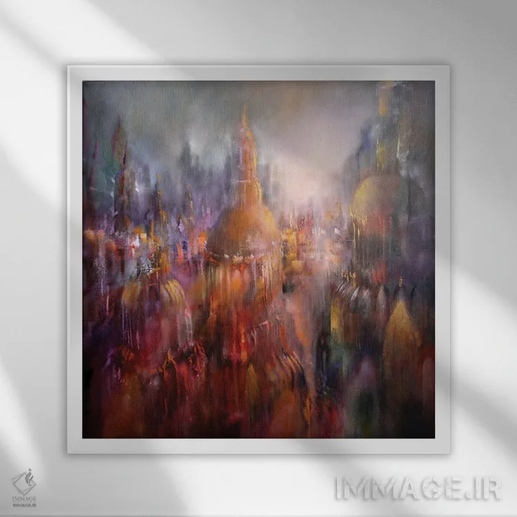 تابلو شهر کلیسایی اثر آنت شموکر - نمای قابدار سفید