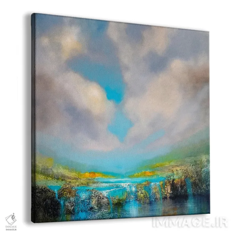 تابلو کنار آبشارها اثر آنت شموکر - نمای پرسپکتیو محصول