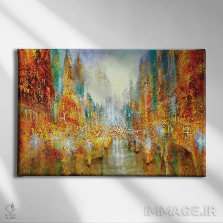 تابلو شهر نورها اثر آنت شموکر - نمای روبهرو روی دیوار