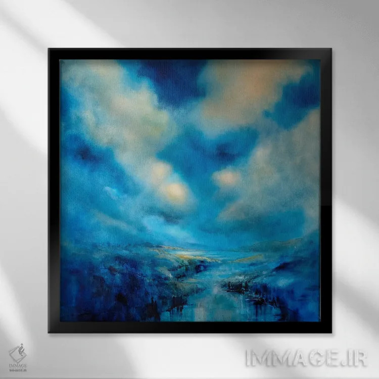 تابلو پهنای آبی اثر آنت شموکر - نمای قابدار مشکی