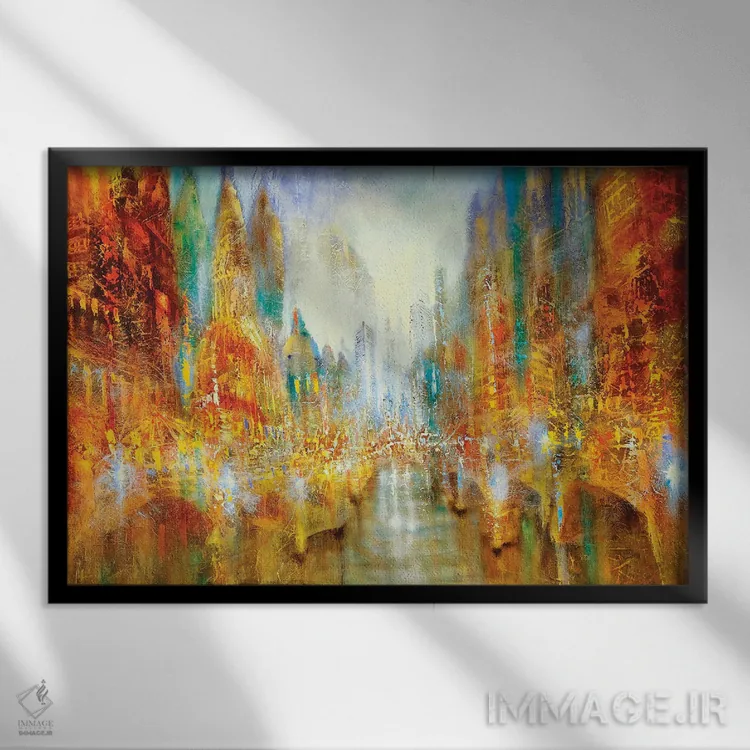 تابلو شهر نورها اثر آنت شموکر - نمای قابدار مشکی