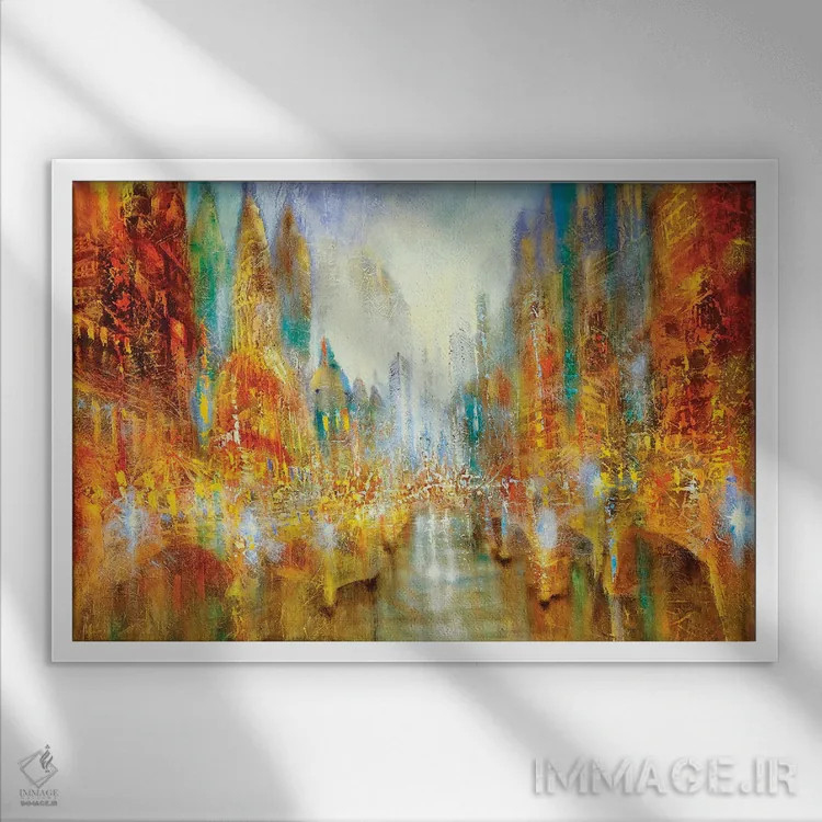 تابلو شهر نورها اثر آنت شموکر - نمای قابدار سفید