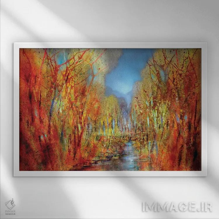 تابلو جنگلهای رنگارنگ اثر آنت شموکر - نمای قابدار سفید