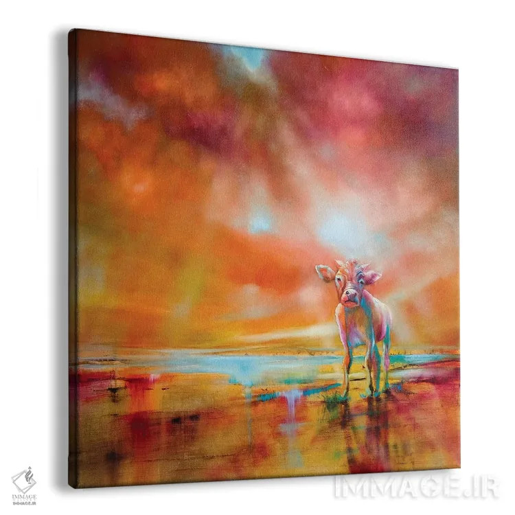 تابلو گاو رنگارنگ اثر آنت شموکر - نمای پرسپکتیو محصول