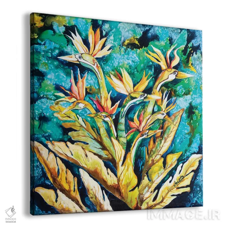 تابلو پرندگان بهشتی اثر آرلت اسمولکو - نمای پرسپکتیو محصول