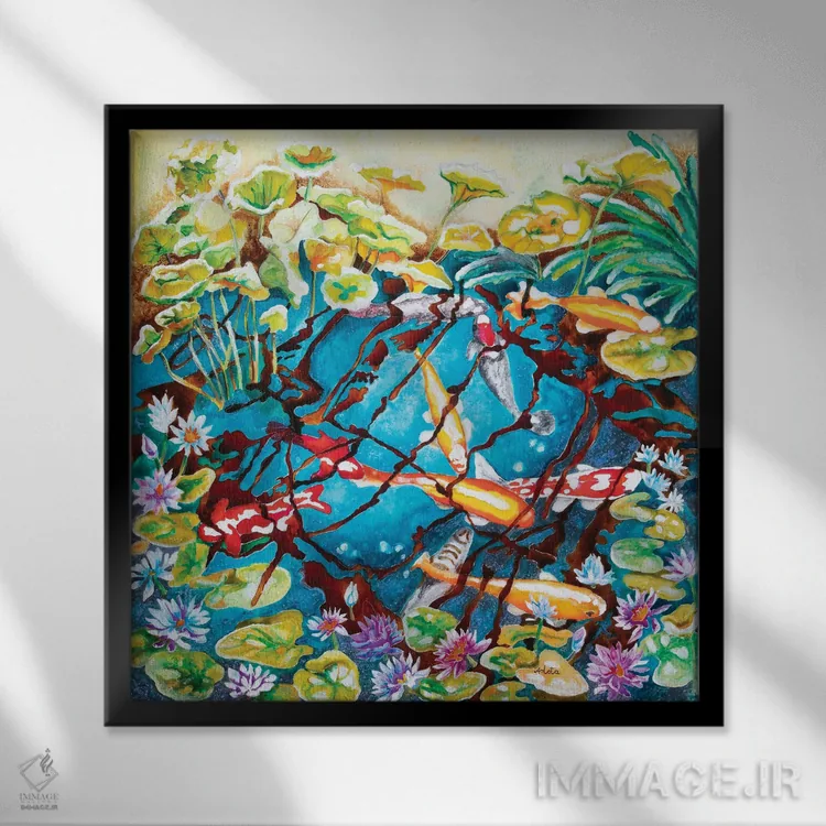 تابلو کوی در حوضچه اثر آرلت اسمولکو - نمای قابدار مشکی